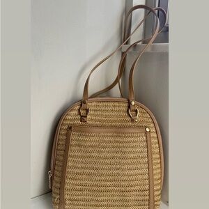 Chic Brown Woven Shoulder Bag